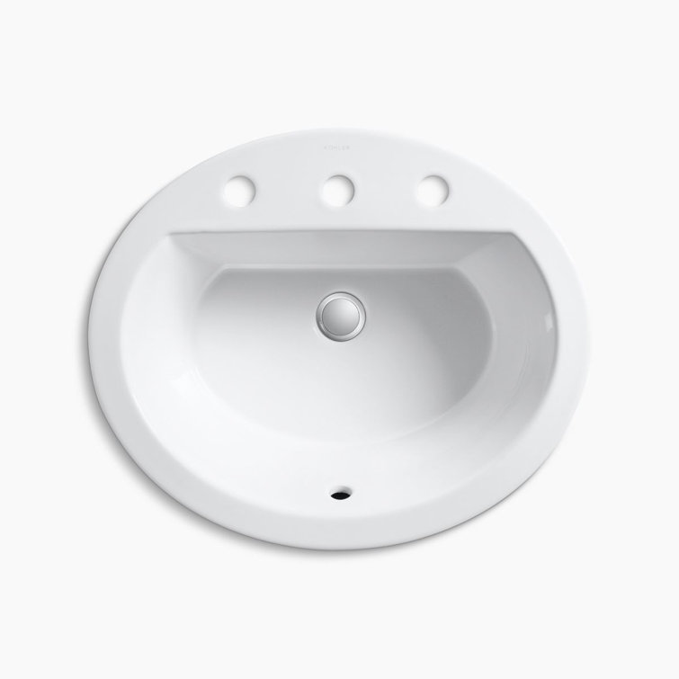 Kohler Bryant Vitreous China Oval DropIn Bathroom Sink with Overflow & Reviews Wayfair